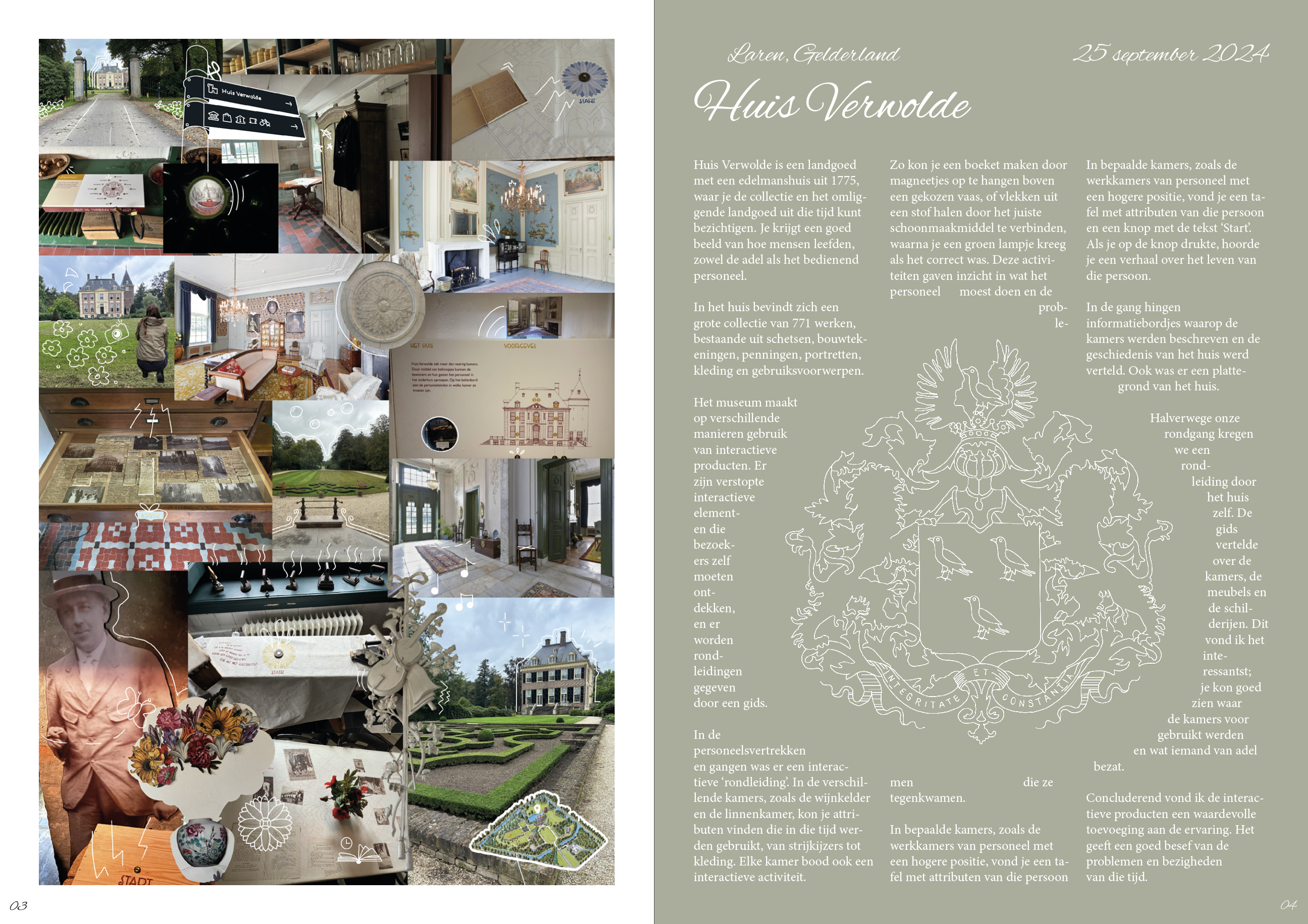 Een magazinespread met tekst over verschillende CMD werkvelden en een illustraties die de werkvelden omschrijven