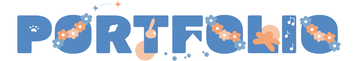 De titel Portfolio verwerkt met illustraties